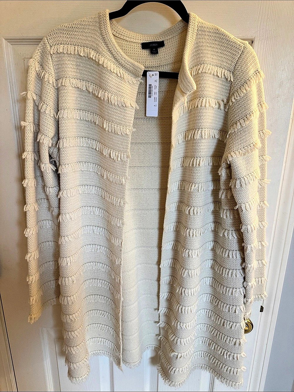 J.Crew Juliette Collarless Sweater-Blazer with Fringe Stripe Juliette Fringe